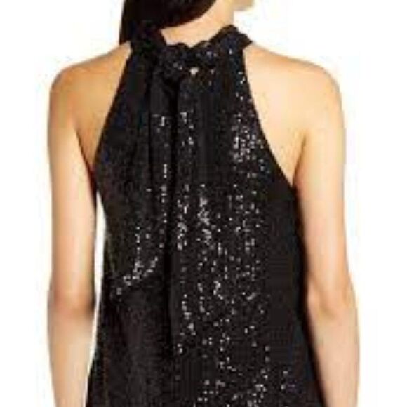 Chelsea 28 High Neck Sequin Black Halter Top, Size 1X - Picture 8 of 8